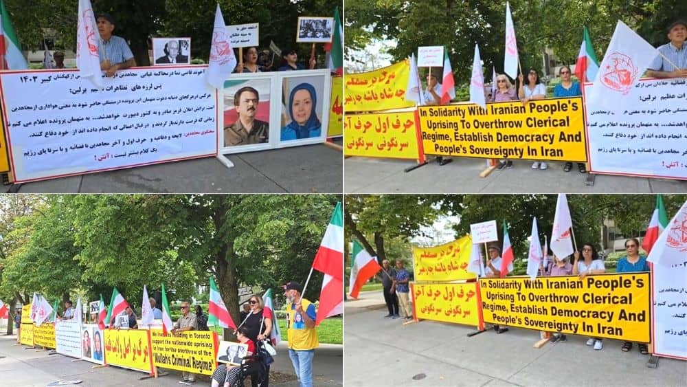 دعماً و تضامنا مع الانتفاضة الوطنية و السيدة مريم رجوي، مظاهرات للایرانیین في  تورنتو، فانكوفر، أوتاوا في کندا