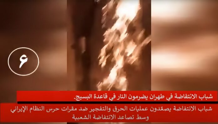 إيران.. استهداف مقرات الباسيج في طهران وعدة مدن أخرى علی ید شباب الانتفاضة