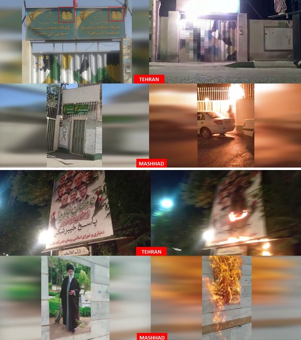 إيران: 20 عملية في طهران و11 مدينة أخرى ردًّا من شباب الانتفاضة على تدمير قبور شهداء مجاهدي خلق في مقبرة‌ بهشت زهراء