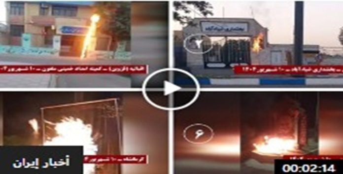 رداً على الاعتداء الوحشي على الباعة في قزوين اشعال مقار القمع شباب الانتفاضة