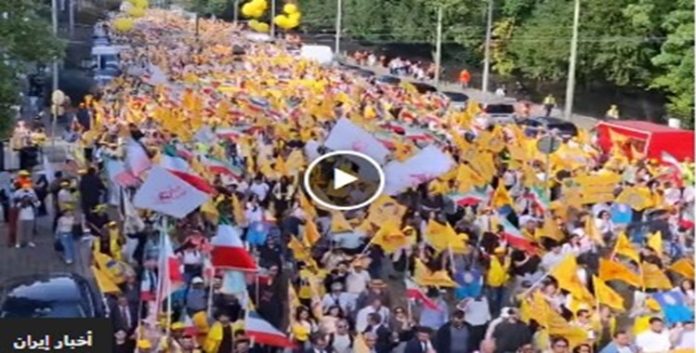 بروكسل.. تظاهرات عشرات الآلاف من الإيرانيين احتفاء بالذكرى الستين لتأسيس منظمة مجاهدي خلق