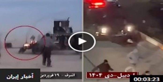 ایران...أردبيل: في جريمة مروعة القوات الخاصة لنظام الملالي تدهس المحتجين عمداً بالمدرعات