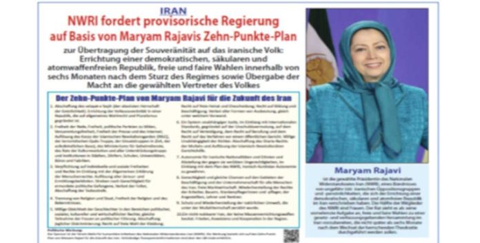 صحيفة دير تاجسشبيجل الألمانية تبرز خطة مريم رجوي وتفاصيل الحكومة المؤقتة للعبور بإيران نحو الديمقراطية